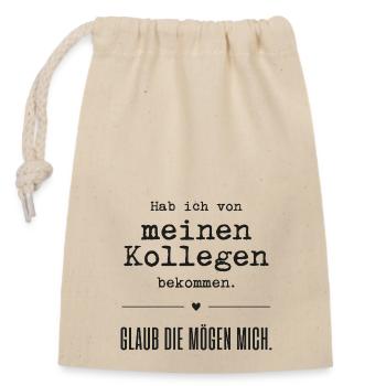 Glaube die mögen mich - Verschließbarer Geschenkbeutel aus Baumwolle (14x20cm) - Natur - Vorne