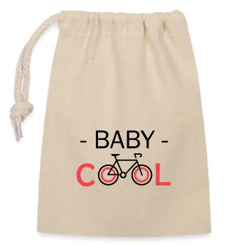 Fahrrad Baby cool Vater und Sohn Radfahrer Fahrrad - Verschließbarer Geschenkbeutel aus Baumwolle (14x20cm) - Natur - Vorne