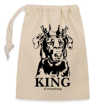 BEAUCERON King Dog Dog Dog Wilsigns - Closable cotton gift bag (14x20cm) - nature - Front
