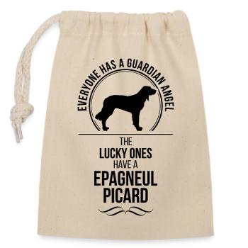EPAGNEUL PICARD Guardian Angel Hunde Wilsigns - Verschließbarer Geschenkbeutel aus Baumwolle (14x20cm) - Natur - Vorne