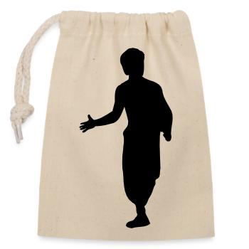 Bruce lee and action kung fu escrima shadow figure - Closable cotton gift bag (14x20cm) - nature - Front