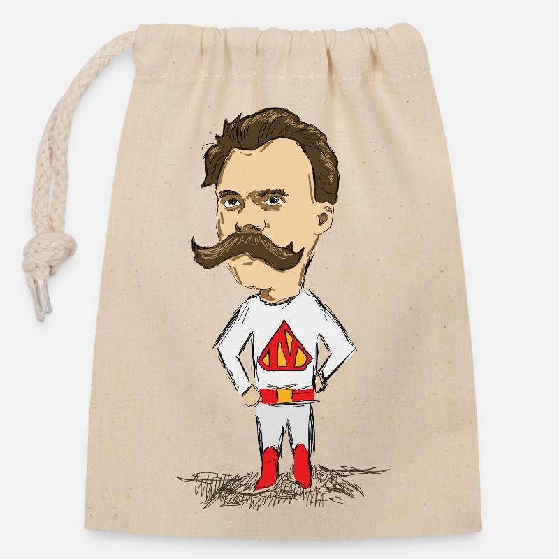 Nietzsche - Closable cotton gift bag (14x20cm) - nature