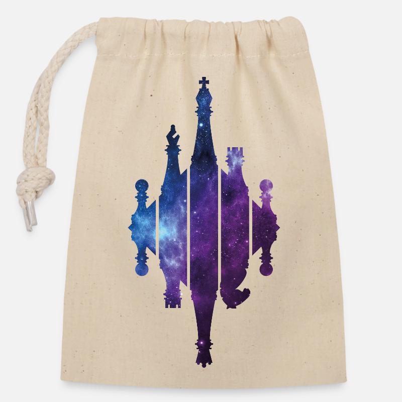 CHESS CHESS PLAYERS CHESS PIECES - Closable cotton gift bag (14x20cm) - nature
