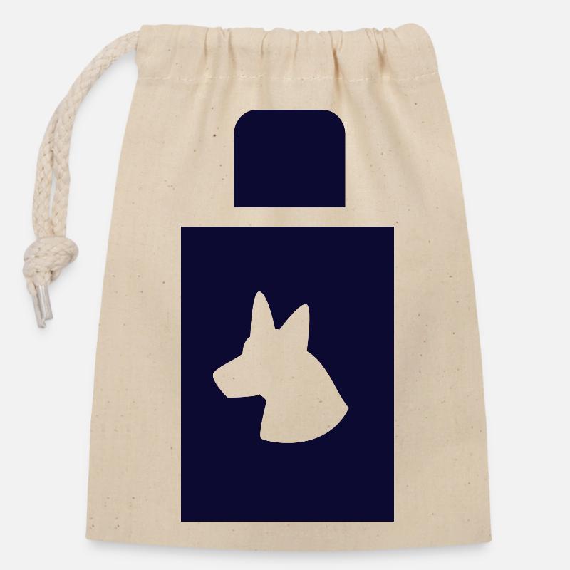 CHIEN CHAT ANIMAL DE COMPAGNIE - Sac cadeau en coton avec cordon (14 x 20 cm) - nature