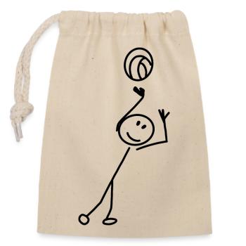 Figurines de bâtons de volley-ball - Sac cadeau en coton avec cordon (14 x 20 cm) - nature - Devant