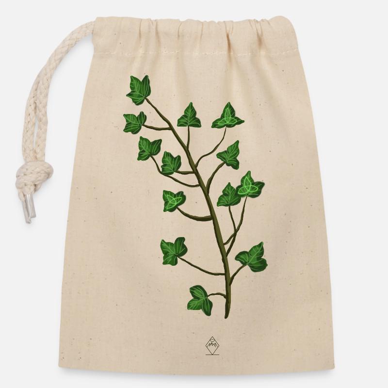 Lierre Trinity - Sac cadeau en coton avec cordon (14 x 20 cm) - nature