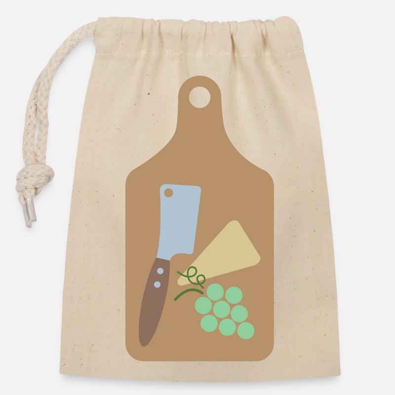 Cheese board - Closable cotton gift bag (14x20cm) - nature