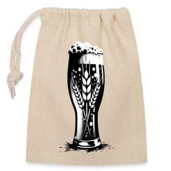 Wheat Beer Glass | Bubbly Beer - Closable cotton gift bag (14x20cm) - nature - Front