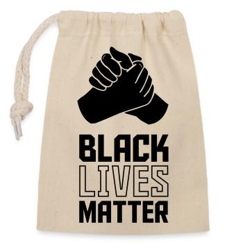 hands black lives matter - Closable cotton gift bag (14x20cm) - nature - Front