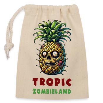 Tropic Zombieland Ananas - Verschließbarer Geschenkbeutel aus Baumwolle (14x20cm) - Natur - Vorne
