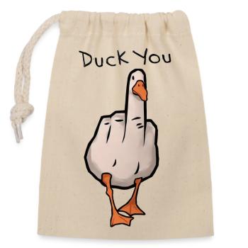 Duck You - Closable cotton gift bag (14x20cm) - nature - Front