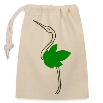 Stork - Closable cotton gift bag (14x20cm) - nature - Front