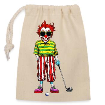 Clowns Golf - Verschließbarer Geschenkbeutel aus Baumwolle (14x20cm) - Natur - Vorne