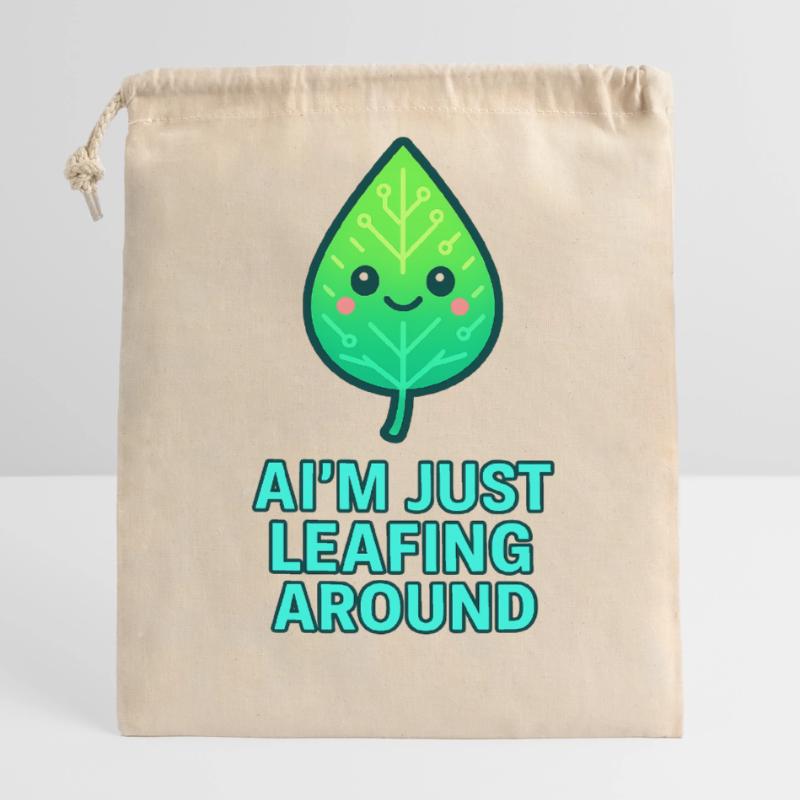 Je ne fais que feuilleter – Conception de feuilles Sac cadeau en coton avec cordon (14 x 20 cm)