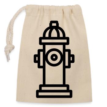 Fire hydrant - Closable cotton gift bag (14x20cm) - nature - Front