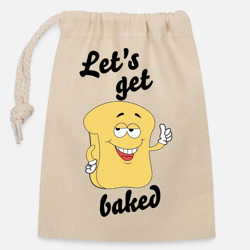 Let’s Get Baked – Chilliges Brot - Verschließbarer Geschenkbeutel aus Baumwolle (14x20cm) - Natur