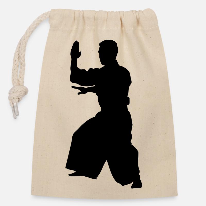 Aikido - Closable cotton gift bag (14x20cm) - nature