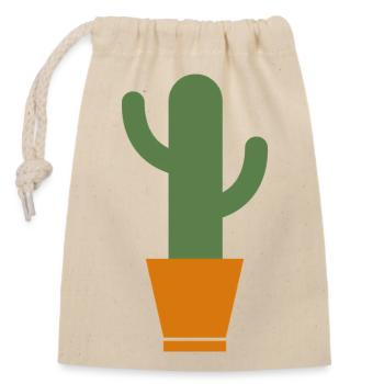 cactus - Closable cotton gift bag (14x20cm) - nature - Front