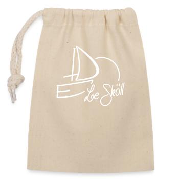 Le Skoll Logo Blanc - Sac cadeau en coton avec cordon (14 x 20 cm) - nature - Devant