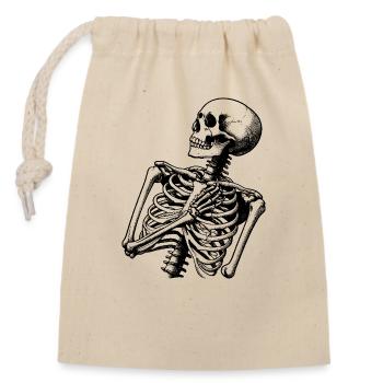 Surprised skeleton - Sac cadeau en coton avec cordon (14 x 20 cm) - nature - Devant