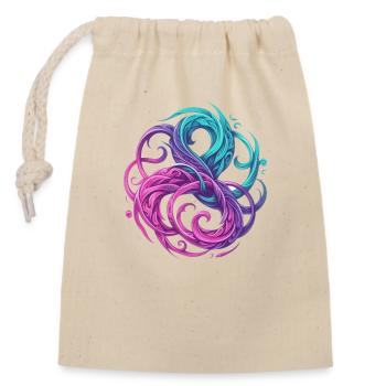 Celtic Entrelat Heart of Breizh - Closable cotton gift bag (14x20cm) - nature - Front