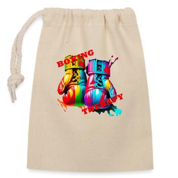 Boxing Therapy - Closable cotton gift bag (14x20cm) - nature - Front