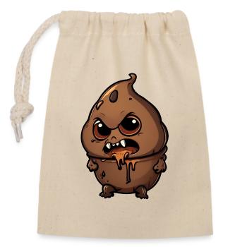 Funny Halloween Monster Poop Pile - Closable cotton gift bag (14x20cm) - nature - Front