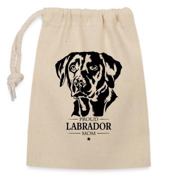 Labrador Mom Hunde Hund Labbi Wilsigns - Verschließbarer Geschenkbeutel aus Baumwolle (14x20cm) - Natur - Vorne