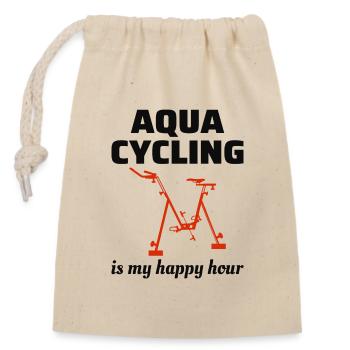 Aqua Cycling Swimming Pool Fitness Training Coach - Closable cotton gift bag (14x20cm) - nature - Front