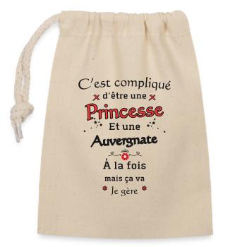 Princess Auvergnate - Closable cotton gift bag (14x20cm) - nature - Front