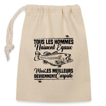 Les meilleurs deviennent carpiste - Sac cadeau en coton avec cordon (14 x 20 cm) - nature - Devant