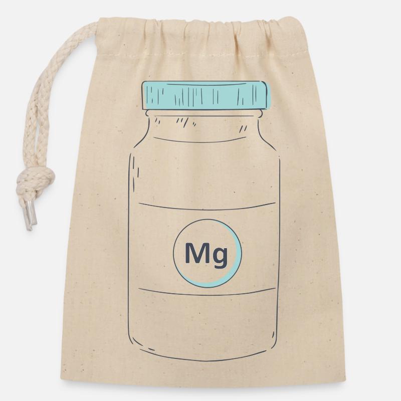 Complément alimentaire protéine de magnésium - Sac cadeau en coton avec cordon (14 x 20 cm) - nature