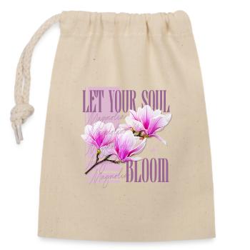 Let the soul bloom - magnolia magnolias - Closable cotton gift bag (14x20cm) - nature - Front