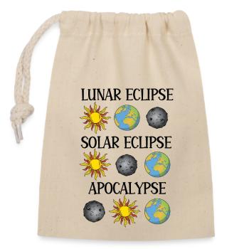 Mondfinsternis Sonnenfinsternis Apokalypse - Verschließbarer Geschenkbeutel aus Baumwolle (14x20cm) - Natur - Vorne