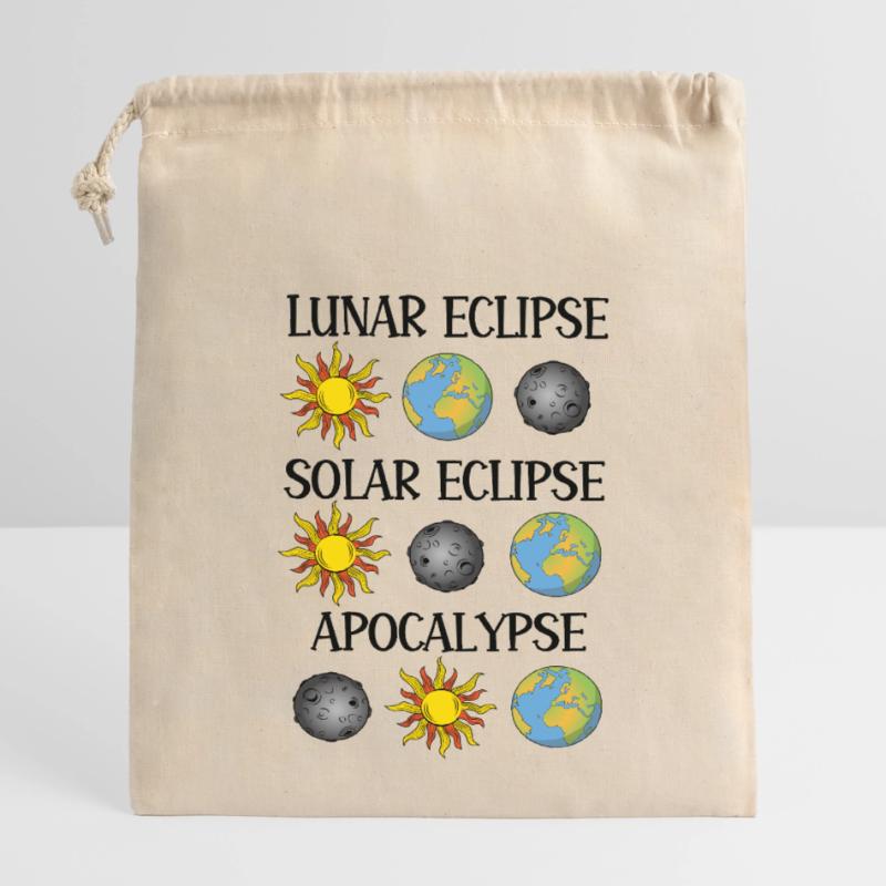 Lunar Eclipse Solar Eclipse Apocalypse Closable cotton gift bag (14x20cm)