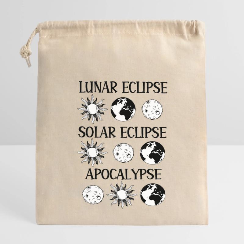 Lunar Eclipse Solar Eclipse Apocalypse Closable cotton gift bag (14x20cm)