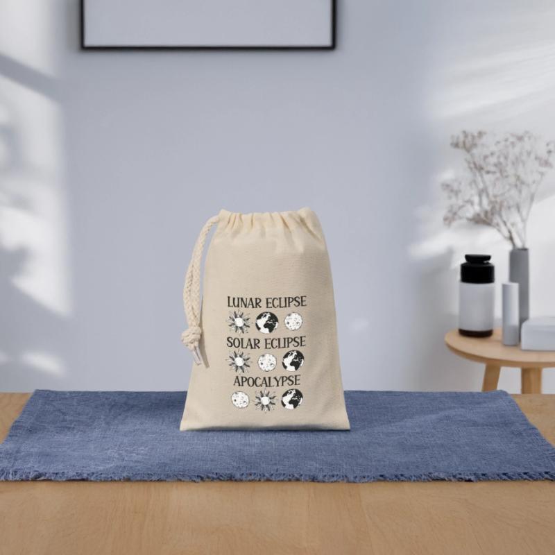 Lunar Eclipse Solar Eclipse Apocalypse Closable cotton gift bag (14x20cm)