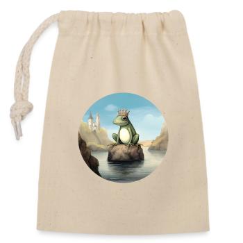 Le Prince Grenouille - Sac cadeau en coton avec cordon (14 x 20 cm) - nature - Devant