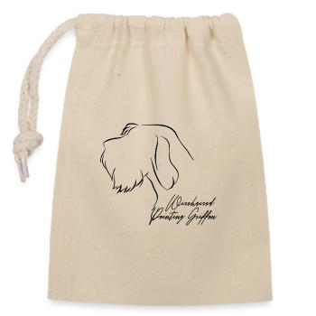 Pointage à poil dur Griffon profil chiens chien de chasse - Sac cadeau en coton avec cordon (14 x 20 cm) - nature - Devant