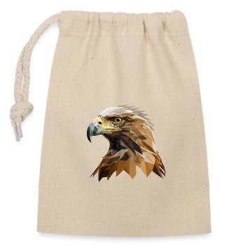 EAGLE - Closable cotton gift bag (14x20cm) - nature - Front