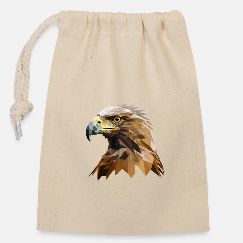 EAGLE - Verschließbarer Geschenkbeutel aus Baumwolle (14x20cm) - Natur