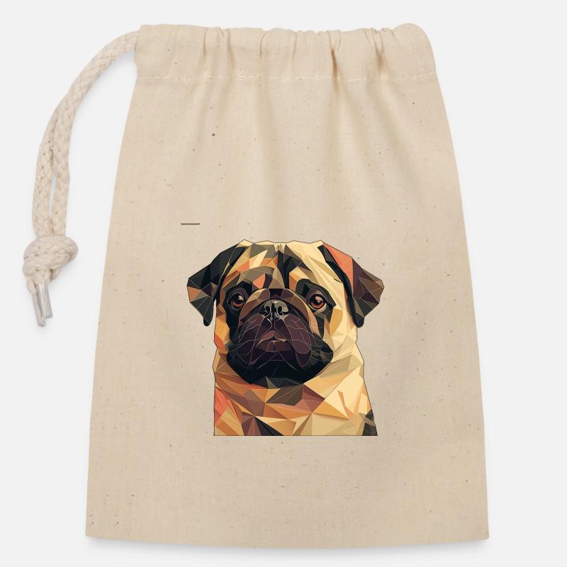 CARLIN - Sac cadeau en coton avec cordon (14 x 20 cm) - nature
