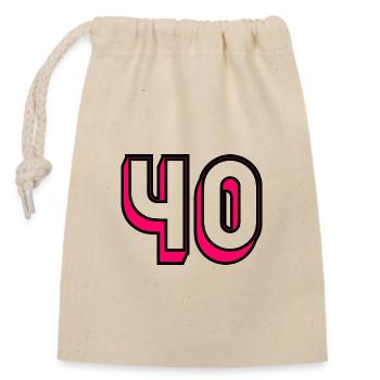 40. ANNIVERSAIRE. HAPPY BIRTHDAY - Sac cadeau en coton avec cordon (14 x 20 cm) - nature - Devant