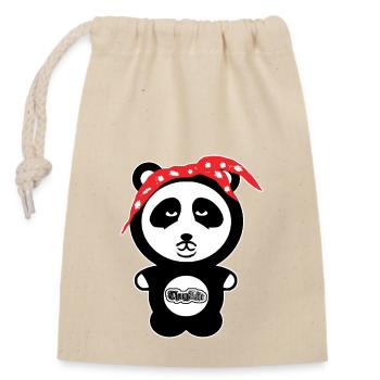 Snoop Panda - Verschließbarer Geschenkbeutel aus Baumwolle (14x20cm) - Natur - Vorne