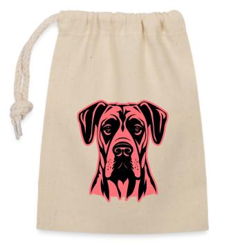Great Dane Dog Head - Closable cotton gift bag (14x20cm) - nature - Front