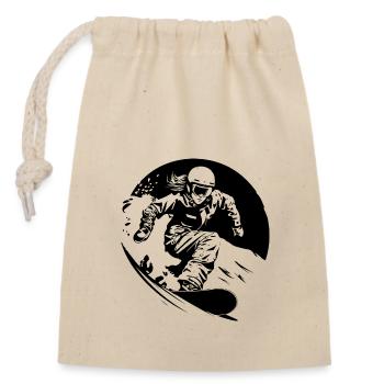 Snowboarder Sports - Sac cadeau en coton avec cordon (14 x 20 cm) - nature - Devant