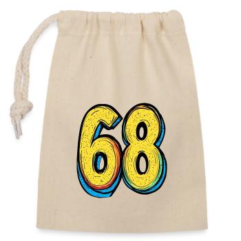 68 Number Symbol - Closable cotton gift bag (14x20cm) - nature - Front
