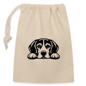 Lying Beagle Vector Design - Closable cotton gift bag (14x20cm) - nature - Front