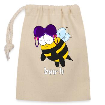 bee h - Verschließbarer Geschenkbeutel aus Baumwolle (14x20cm) - Natur - Vorne