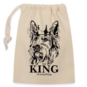 BERGER PICARD King Hundespruch Hunde Wilsigns - Verschließbarer Geschenkbeutel aus Baumwolle (14x20cm) - Natur - Vorne